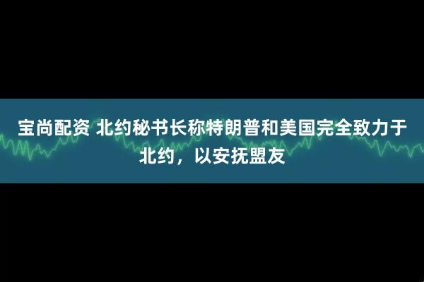 宝尚配资 北约秘书长称特朗普和美国完全致力于北约，以安抚盟友